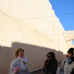 Foundation staff talk with grantee on statewide tour in Lamar, Colorado.