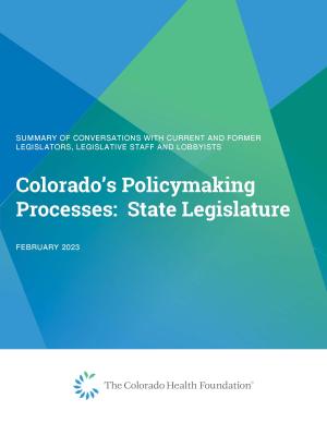 Cover page: CO Policymaking Processes: State Legislature
