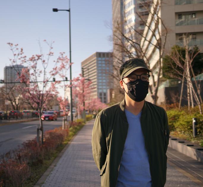 Man wearing mask and glasses